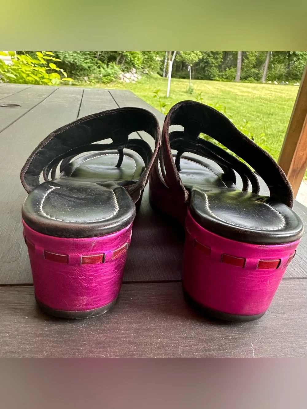 Donald J Pliner Made in Italy Pink & Red Platform Sandals - Picture 9 of 11